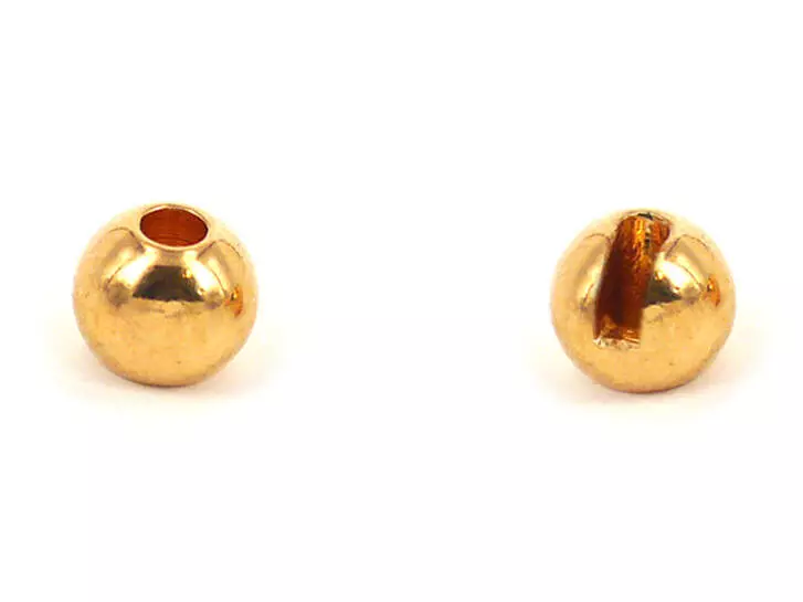 Tungsten Kopfperlen geschlitzt - GOLD - 10 Stk.