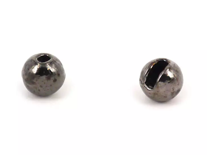 Tungsten Kopfperlen geschlitzt - SCHWARZ NICKEL - 10 Stk.