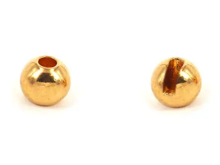 Tungsten Kopfperlen geschlitzt - GOLD - 10 Stk. - 3,0 mm