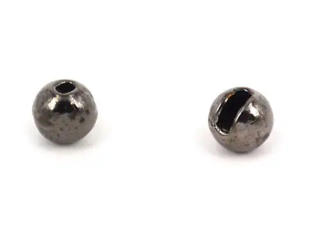 Tungsten Kopfperlen geschlitzt - SCHWARZ NICKEL - 10 Stk....