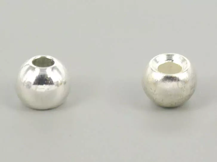 Messing Kopfperlen - SILBER - 25 Stk.