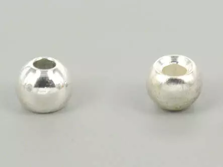 Messing Kopfperlen - SILBER - 25 Stk.