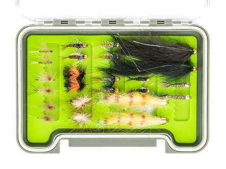 Fliegenset hotfly FORELLE STANDARD - 24 Fliegen mit Box