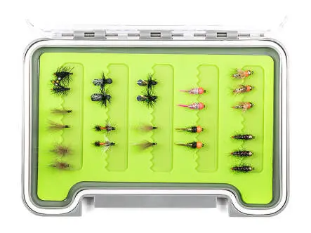 Fliegenset hotfly ÄSCHE STANDARD - 24 Fliegen mit Box