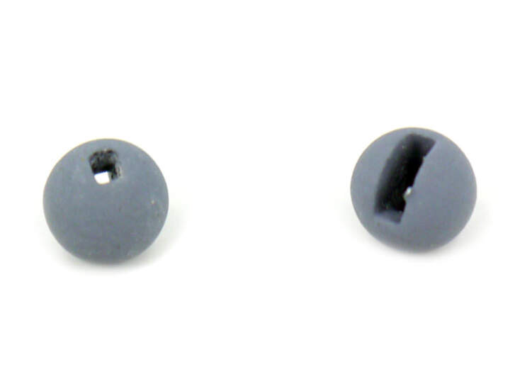 Tungsten Kopfperlen geschlitzt - MATT GREY - 10 Stk. - 3,0 mm