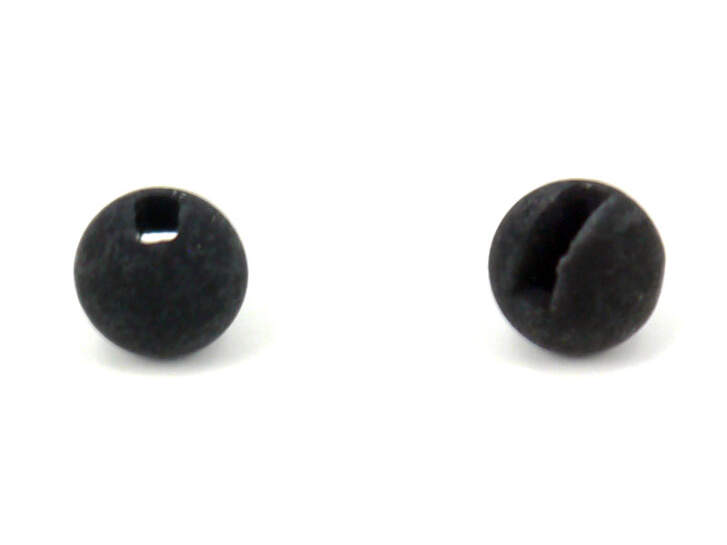 Tungsten Kopfperlen geschlitzt - MATT BLACK - 100 Stk.