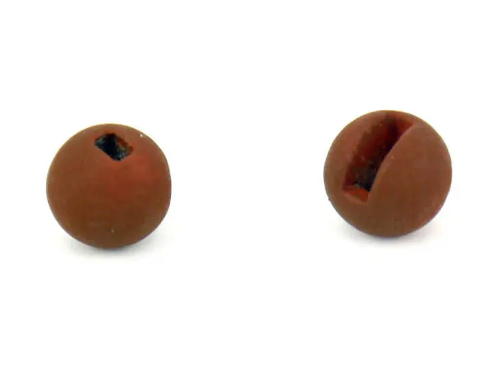 Tungsten Kopfperlen geschlitzt - MATT BROWN - 100 Stk. - 2,5 mm