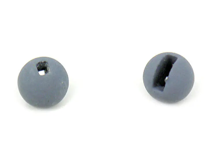 Tungsten Kopfperlen geschlitzt - MATT GREY - 100 Stk. - 4,6 mm