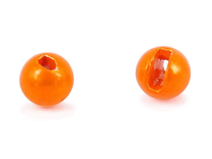 Tungsten Kopfperlen geschlitzt - METALLIC ORANGE - 100 Stk. - 2,5 mm