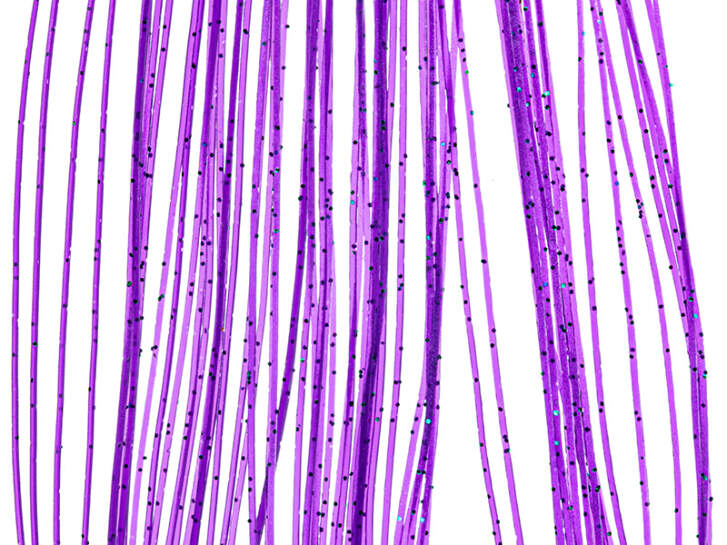 FLAKED Sili Legs hotfly - 0,7 mm x 130 mm - 66 strands - purple / green