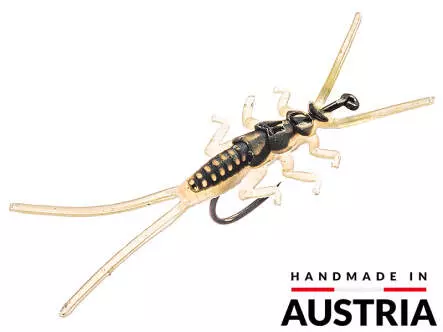 Steinfliegennymphe - gelb - 45 mm