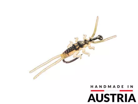 Steinfliegennymphe - gelb - 35 mm