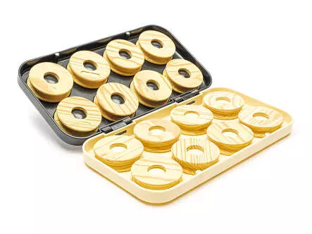 Flache HEGENENBOX + 16 Stk. AUFWICKLER Ø 50 mm camor