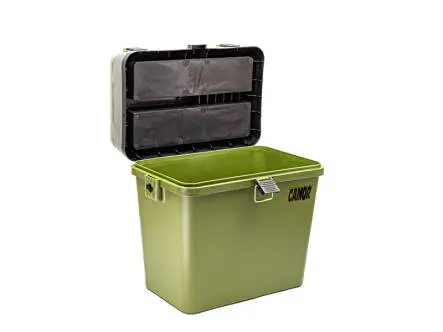Kombi ANGLER-SITZKIEPE & BOX mit Schultergurt camor