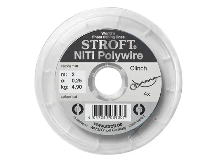Stroft NiTi POLYWIRE - Knotbares Nickel Titan Vorfach - 2 m